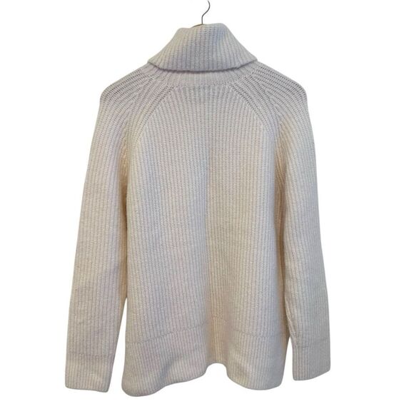 Madewell Mercer Turtleneck Ribbed Knit Relaxed Fit Sweater in Antique Cream - Picture 5 of 8